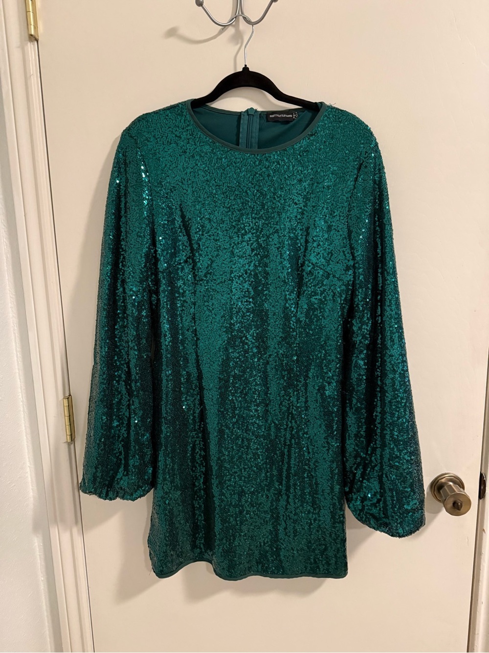 PrettyLittleThing Green Sequin Party Dress
